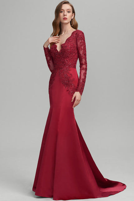 Robe Rouge Dos Nu Dentelle - gallery 2