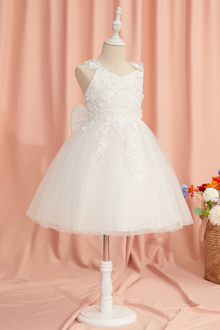 Robe Dentelle Enfant Tulle Floral - gallery 4