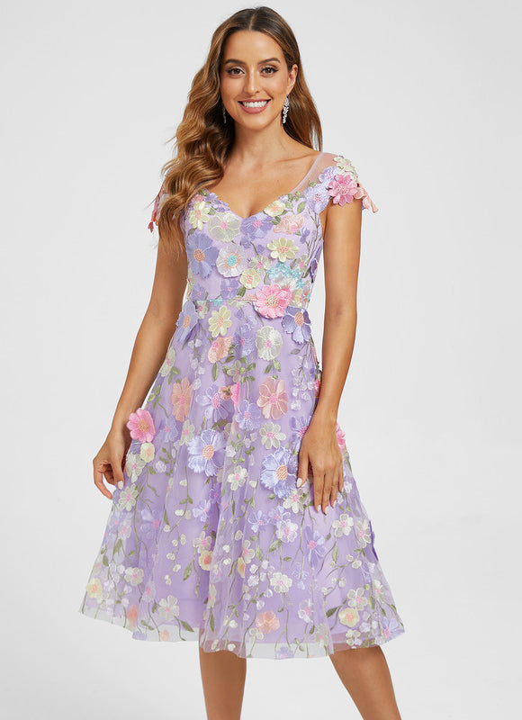Robe Dentelle Florale Vaporeuse - gallery 2