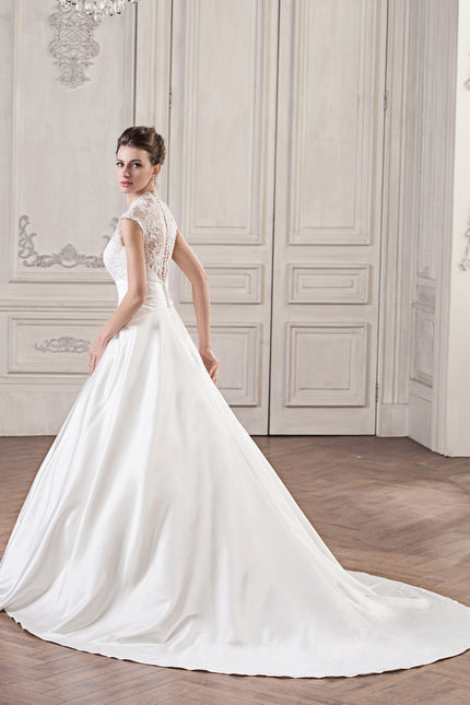 Robe Dentelle Satinée Traîne - gallery 2