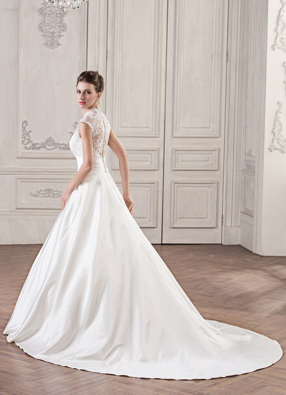 Robe Dentelle Satinée Traîne - gallery 2