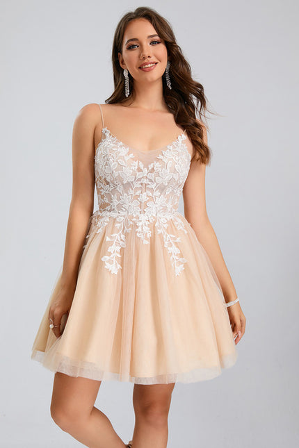 Robe Dentelle Courte Tulle Floral