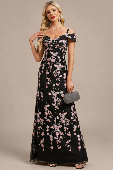 Robe Dentelle Florale Noire - gallery 2