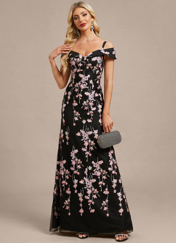 Robe Dentelle Florale Noire - gallery 2