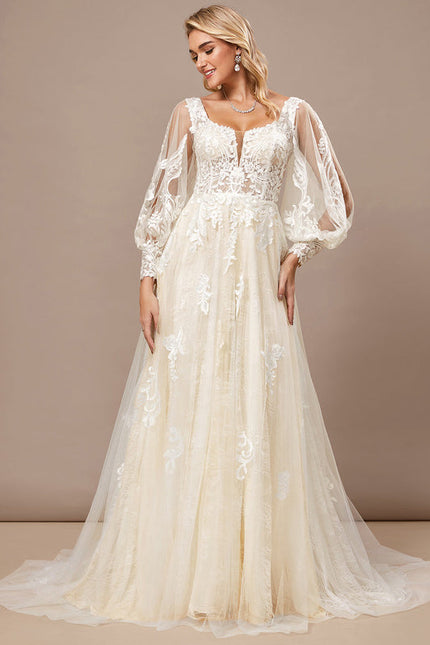 Robe Mariee Dentelle Manche Courte - gallery 3