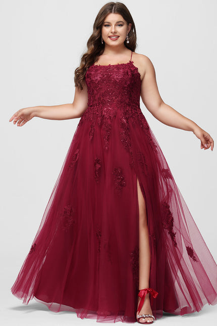 Robe Dentelle Longue Bordeaux Élégante - gallery 5