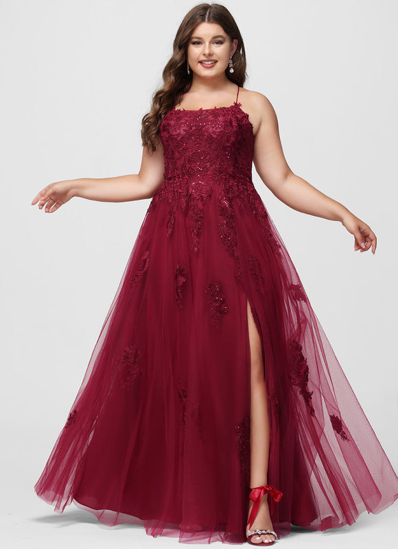 Robe Dentelle Longue Bordeaux Élégante - gallery 5