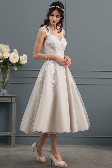 Robe Dentelle Élégante Crème - gallery 3