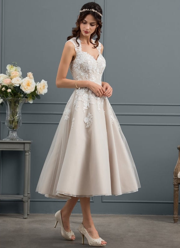 Robe Dentelle Élégante Crème - gallery 3