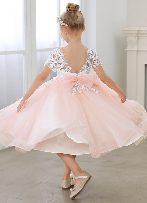 Robe Dentelle Rose Vaporeuse - gallery 2