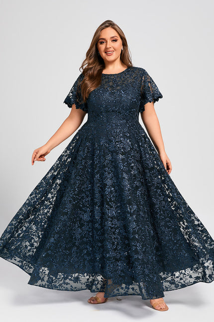 Robe Dentelle Dentelle Bleu Nuit - gallery 7