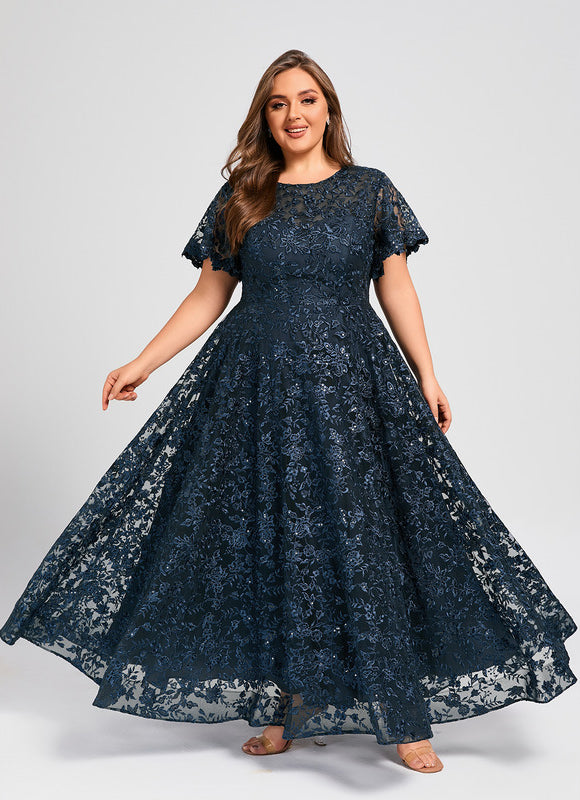 Robe Dentelle Dentelle Bleu Nuit - gallery 7