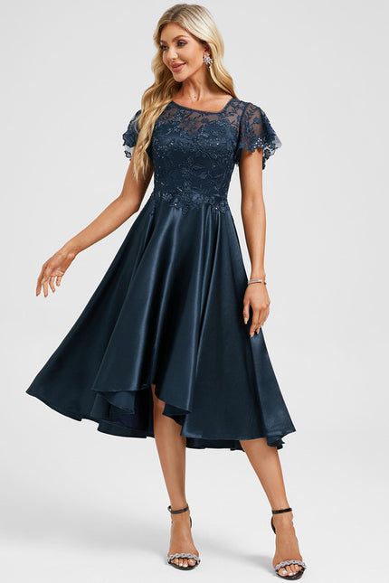 Robe Dentelle Soirée Marine - gallery 4