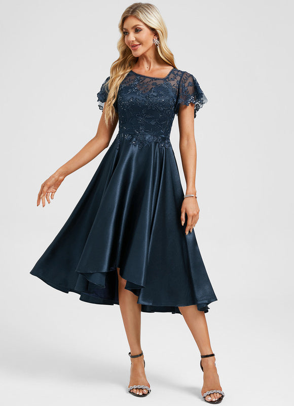 Robe Dentelle Soirée Marine - gallery 4