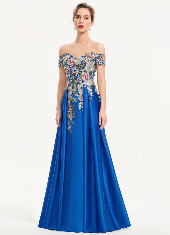 Robe Dentelle Bleue Fleurie - gallery 2