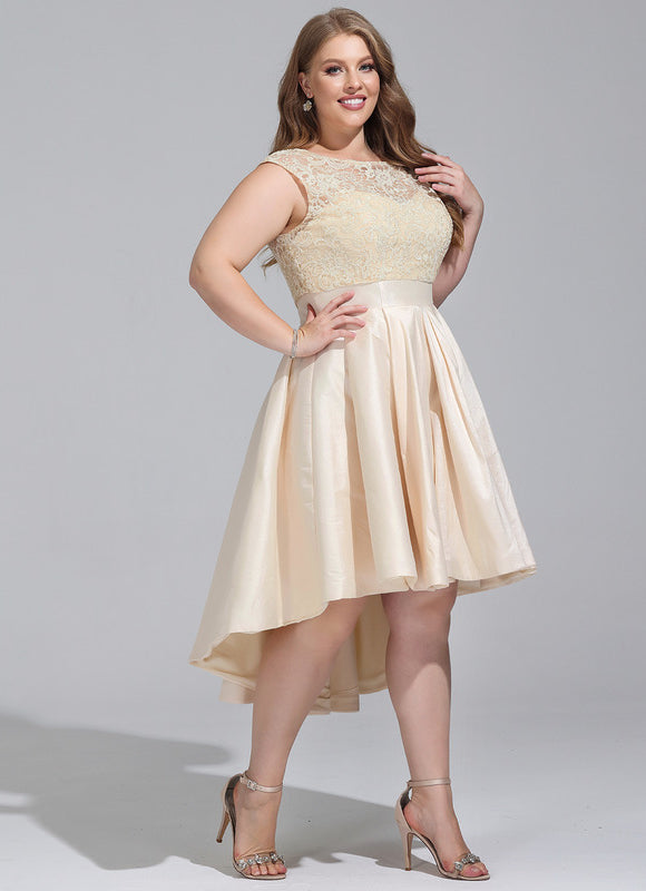 Robe Dentelle Satinée Dorée - gallery 7