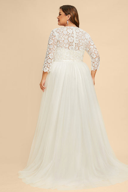 Robe Dentelle En Tulle Fluide - gallery 9