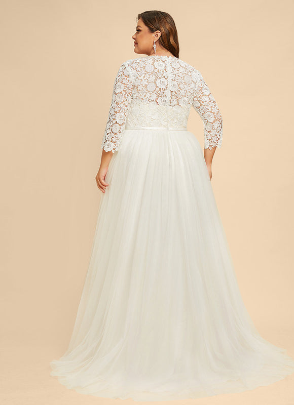Robe Dentelle En Tulle Fluide - gallery 9