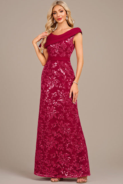 Robe Dentelle Soirée Bordeaux Élégante - gallery 2