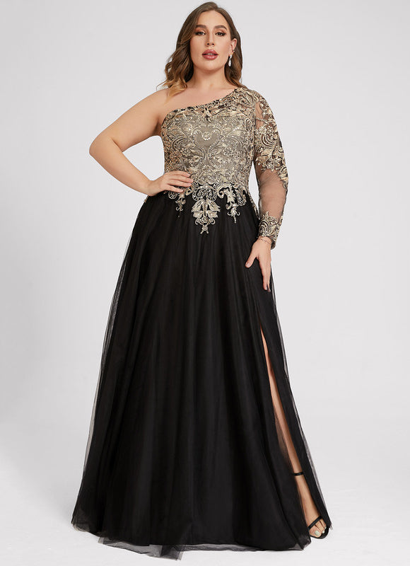 Robe Dentelle Tulle Asymétrique - gallery 9