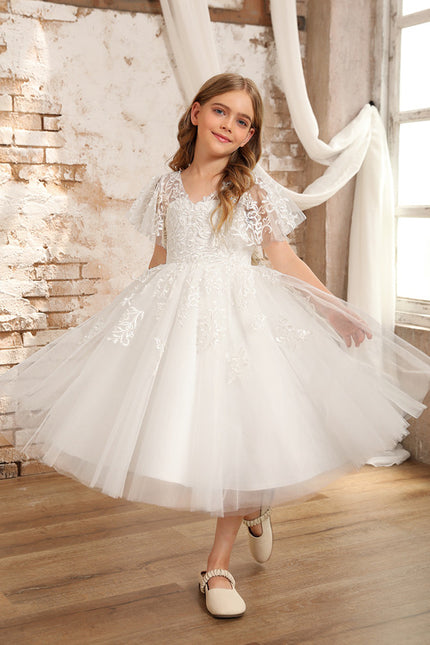 Robe De Baptême Fille En Dentelle - gallery 2