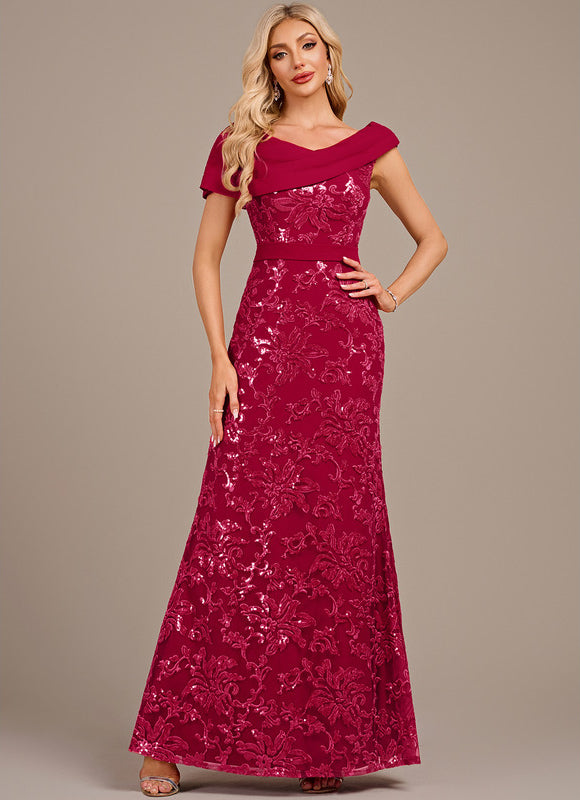 Robe Dentelle Soirée Bordeaux Élégante - gallery 3