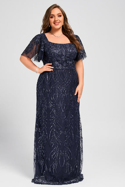 Robe Dentelle Longue Scintillante - gallery 9