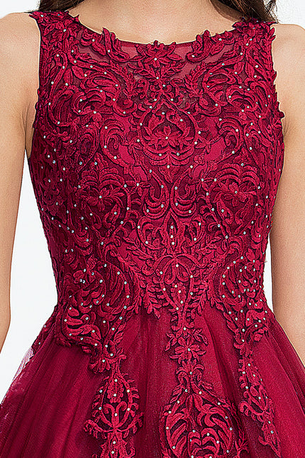 Robe Dentelle Rubis Ornée - gallery 5