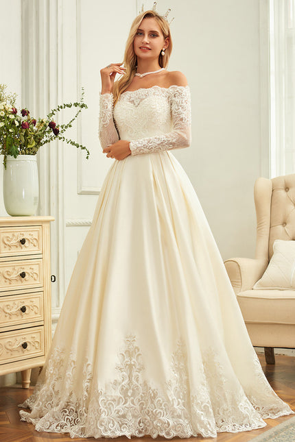 Robe Dentelle Mariée Élégance Satinée - gallery 1