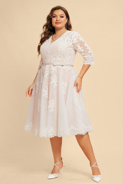 Robe Dentelle Tulle Écrue - gallery 8