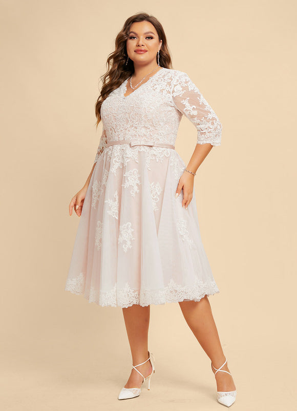 Robe Dentelle Tulle Écrue - gallery 8