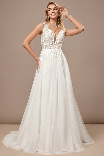 Robe De Mariee Fluide Et Dentelle - gallery 1