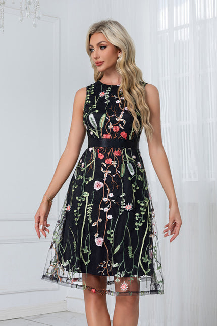 Robe Dentelle Noire Florale - gallery 9