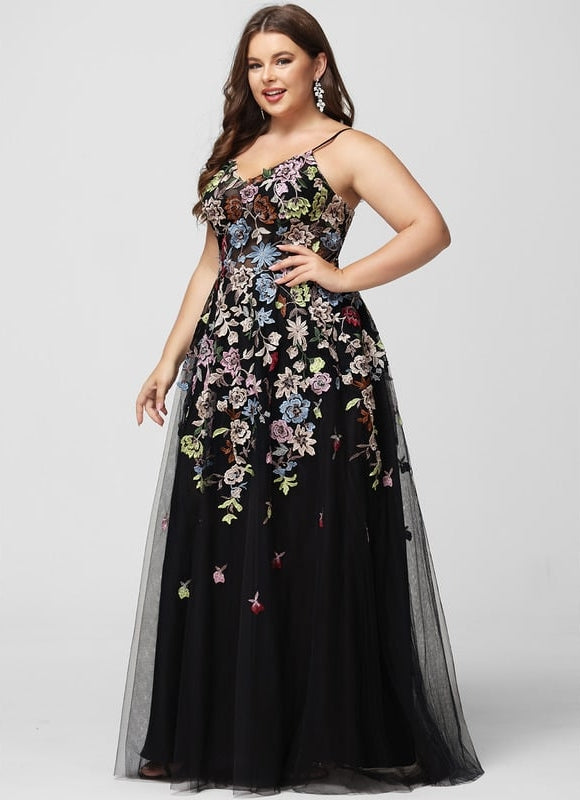 Robe Dentelle Florale En Tulle - gallery 8