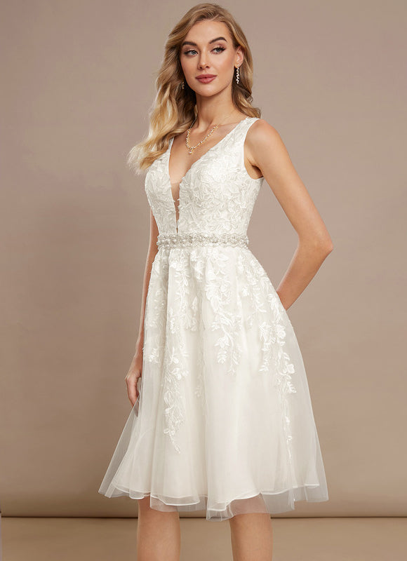 Robe Dentelle Tulle Évasée - gallery 2