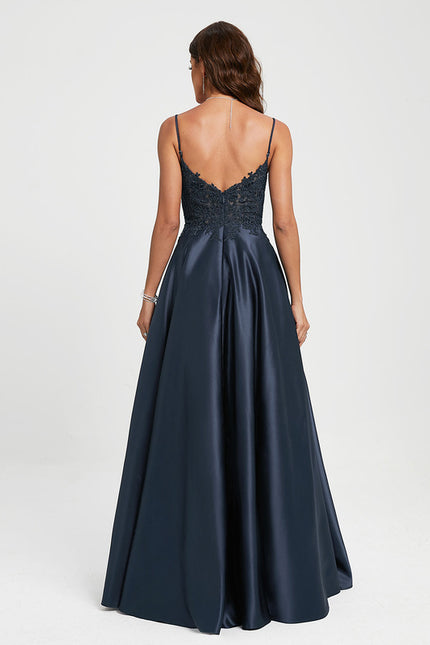 Robe Dentelle Satin Élégance - gallery 1