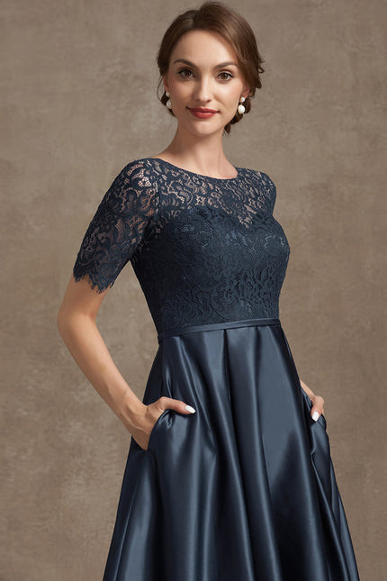 Robe De Soirée Soie Et Dentelle - gallery 2