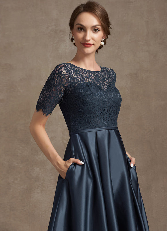 Robe De Soirée Soie Et Dentelle - gallery 2