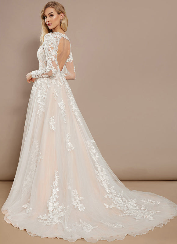 Robe Dentelle Tulle Délicate - gallery 5