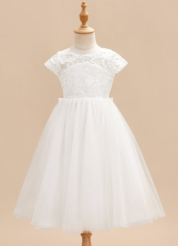 Robe Dentelle Tulle Blanc Festif - gallery 3