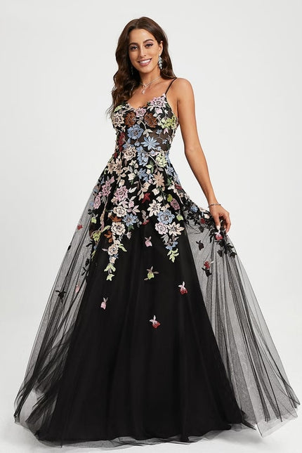 Robe Dentelle Florale En Tulle