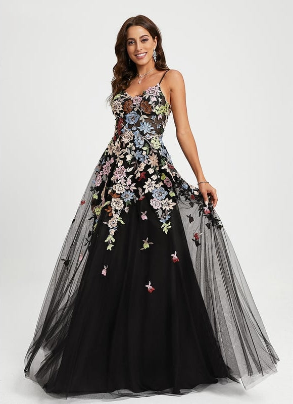 Robe Dentelle Florale En Tulle