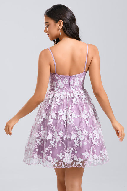 Robe Dentelle Lilas Brodée - gallery 7