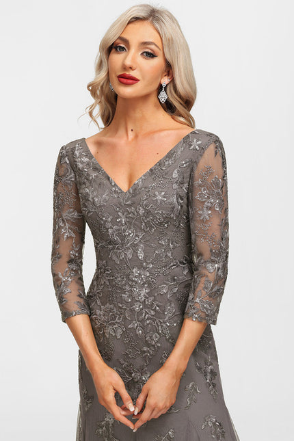 Robe Dentelle Argentée Élégante - gallery 5