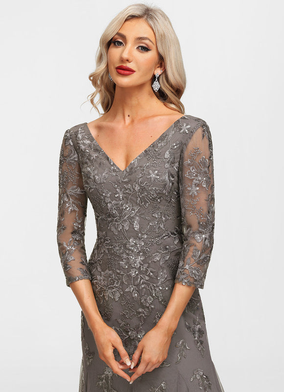 Robe Dentelle Argentée Élégante - gallery 5