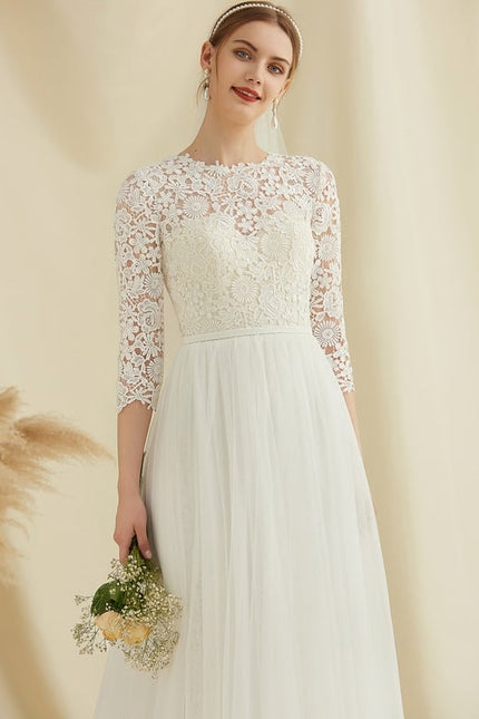Robe Dentelle En Tulle Fluide - gallery 6