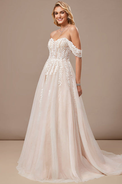 Robe Epaule Dénudée Dentelle - gallery 1