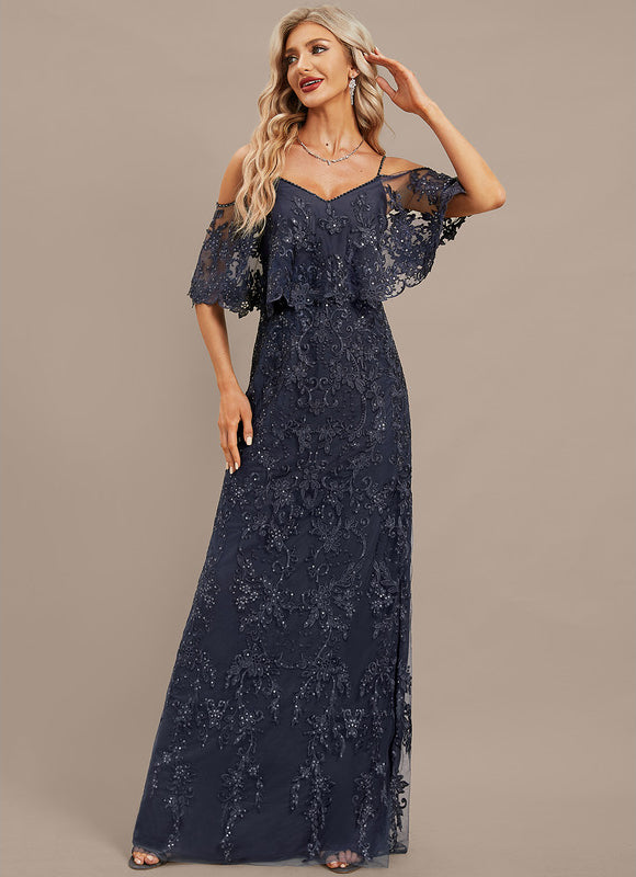 Robe Dentelle Marine Brodée