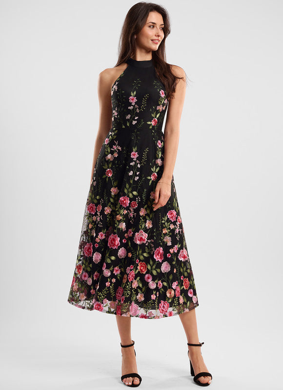 Robe Dentelle Cocktail Florale