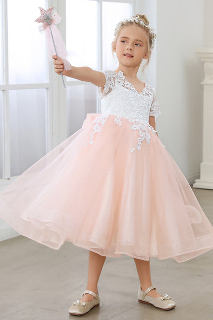 Robe Dentelle Rose Vaporeuse - gallery 6